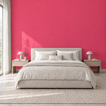 Guava matte interieurfolie als wand in slaapkamer