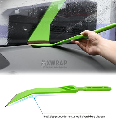 Bulldozer with Teflon for window tinting