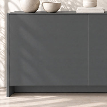 Graphite matte Silk interieurfolie close-up op kastdeur
